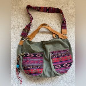 Lucky Brand hippie style canvas tote
